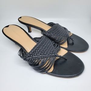 Via Spiga Strappy Black Slip-On Sandal Size 8.5
